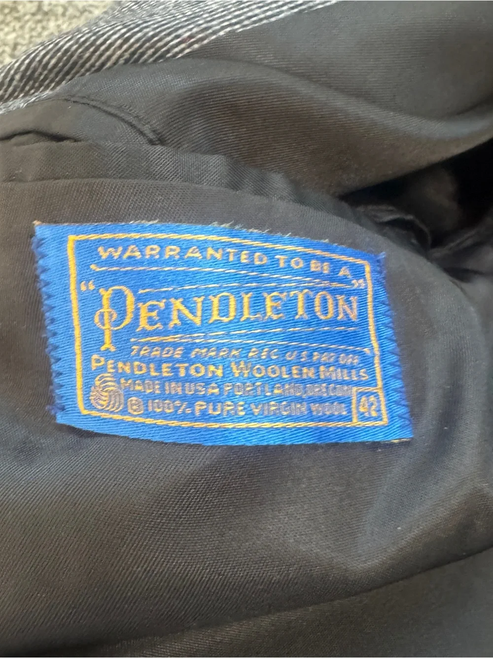 Vintage Pendleton Wool Western Blazer Sport Coat USA Gray Flecked 42